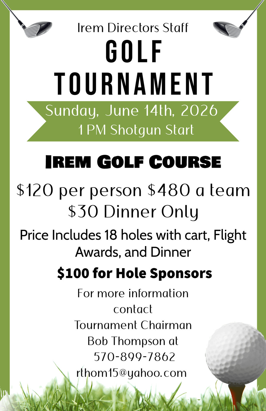 White Maximalist Golf Tournament Fundraiser Tabloid 1